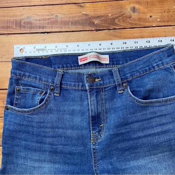 LEVIS 519 Extreme skinny high rise waist blue stretch size 28 or 16 teenager - Picture 7 of 12